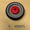 P&H Casters Shopping Cart Wheel Soft Rubber Blue on Gray, Bolt & Nut (Set of 4)