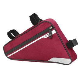 VOANZO Bike Storage Frame Bag, Waterproof Bicycle Triangle Bag Big Capacity Saddle Bag for Road Mountain Cycling 290 x 200 x 50 mm (Red)