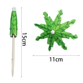 20 Pieces Green Tropical Coconut Palm Tree Toothpicks Paper Umbrella Sticks Decorations Drinks Umbrella Cocktail Sticks Cocktail Toppers for Decor Drinks Party Bar