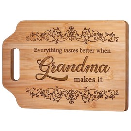 LURNODY Grandma Gift, Bamboo Chopping Board Gift for Grandma, Engraved Bamboo Kitchen Chopping Board, Thoughtful Grandma Birthday Gift, Meaningful Gifts for Grandma