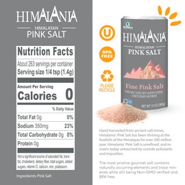 NATIERRA Himalayan Pink Salt, Fine Grain Salt Shaker Bottle, Unrefined & Non-GMO, 13 Ounce