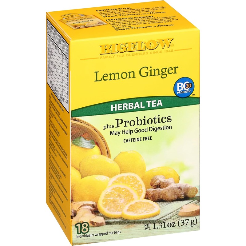 Bigelow Tea – Té de Limón y Jengibre con Probióticos,