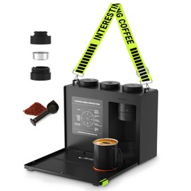 Candy™ Portable Espresso Coffee Maker with Strap for Travel, 3 in 1 One-Touch Operation, Rechargeable Up to 60 Cups(Cold), for Ground, Ideal for Camping, RV & Outdoor Use, Fast Heating in Plug-in Mode