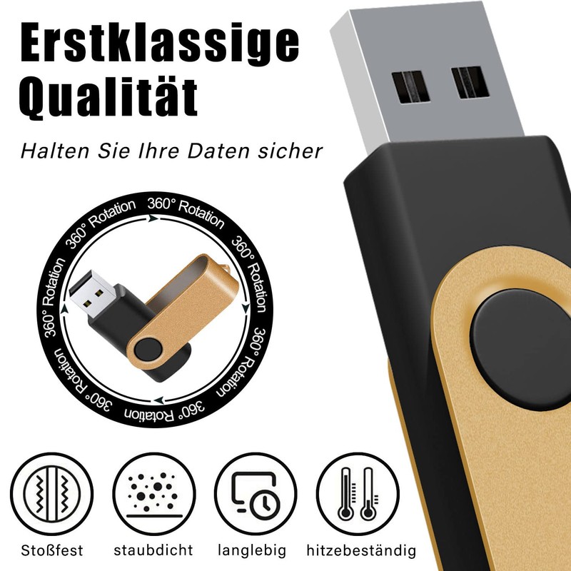 EASTBULL 2 GB USB 2.0 Flash Drive Memory Stick Pack