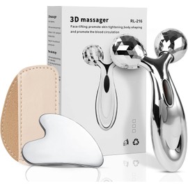 2 Piezas Herramienta Facial Gua Sha, Facial para Masaje Facial Antienvejecimiento, Herramienta de Masaje Rodillo, Herramienta de Masaje de Acero Inoxidable Guasha para Belleza de Cuello y Cara, Cuidado de la Piel