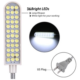 Harmiey Sewing Machine Light (36LED) Gooseneck Work Light With Magnetic Mounting Base, White Soft Lamp for Lathes, Drill Presses, Workbenches