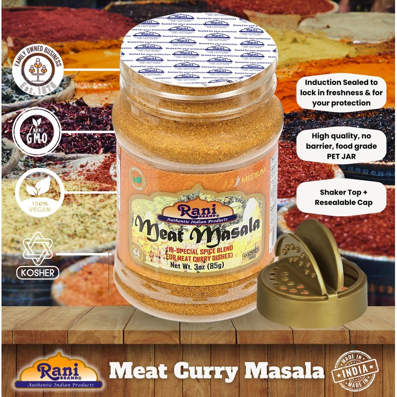 Rani Meat Curry Masala 21-Spice Blend 3oz (85g) PET Jar