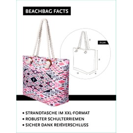 DonDon Large Beach Bag, Water Resistant With Zip Polycotton, Kaleidoscope
