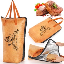 BBQ Blanket for Resting Meat, 21in Reusable Grilling Meat Insulated Resting Bag, Insulated Brisket Resting Blanket for Smoking Grilling Accessories for Large Brisket, Turkey