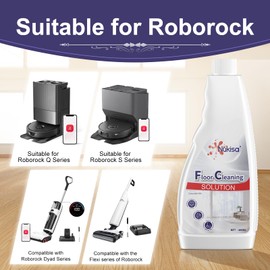 Nukisa Sweet Orange Scent Floor Cleaning Solution Compatible With Roborock Robot Vacuum And Mop Cleaner， Deep Cleans For Multiple Hard Floors, Suitable With All Robot Vacuums With Mopping (2 Bottle)