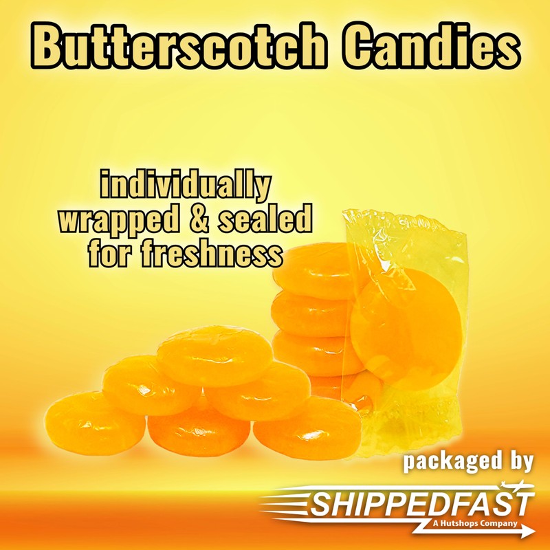 Butterscotch Hard Candies. (2 Pound Bag) of Individually Wrapped and