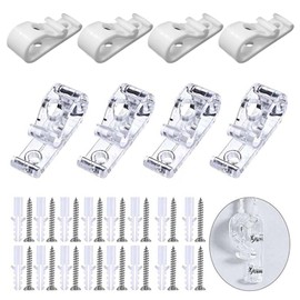 ShiningUU 8pcs Plastic Roller Roman Blind Chain Cord P Clips with Screws and Pillars, Child Safety Roller Blind Clips for Vertical/Roman Blinds, Window Blinds, Blind Fittings