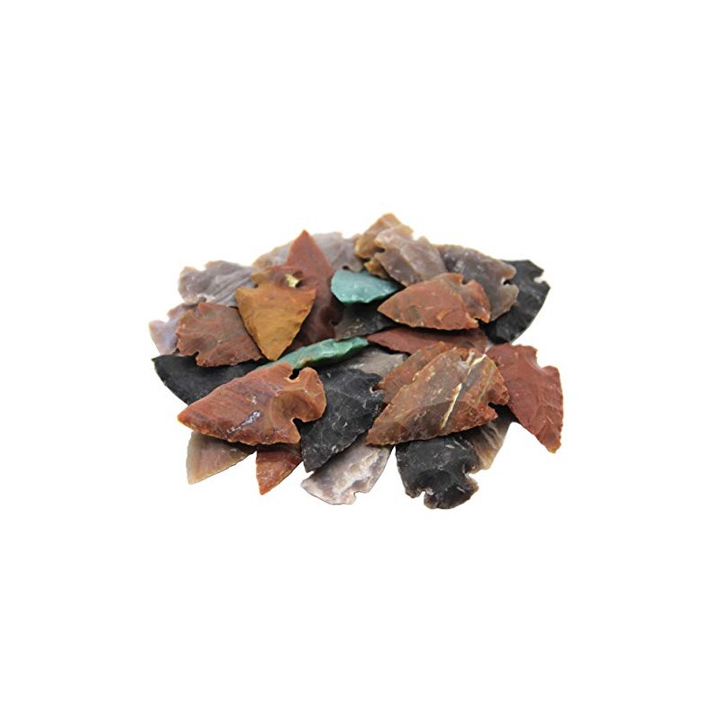 Crystalo - Set of 100 Indian Arrowheads Agate New Replica