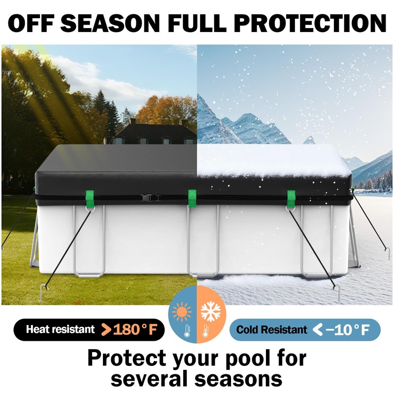 12x24 FT Rectangular Pool Cover, Solar Covers for Above Ground