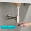 TSIBOMU Solid Brass Bathroom Sink P-Trap Complete Set, Adjustable 1-1/4