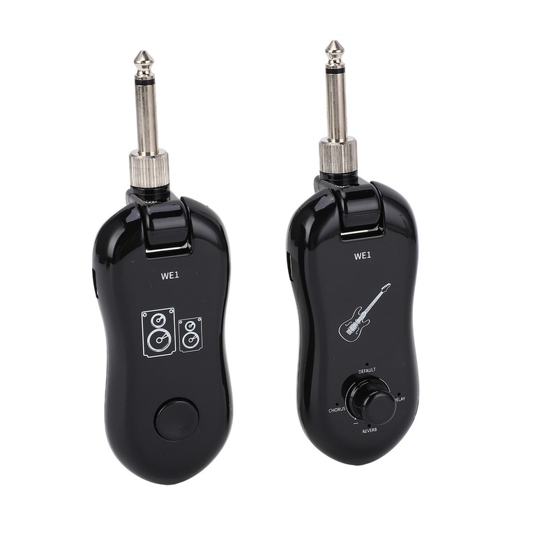 Black Guitar Wireless Transmitter Receiver Kit with Reverberation Type C