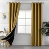 Amidoudou Luxurious Full Blackout Curtains | Gold | 2 Panels