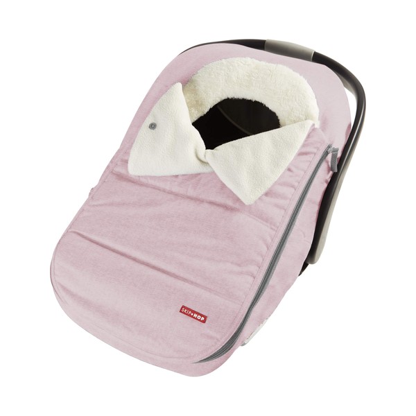 Skip Hop Winter Car Seat Cover: Ultra Plush Fleece, Pink Heather