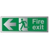 V Safety Fire Exit-Fire Exit Arrow Left Sign - 300