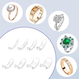 Anseom 24 Pieces Ring Adjuster Ring Size Adjuster 8 Sizes Ring Guard Ring Snuggies Invisible Ring Size Adjuster Set Ring Enhancers Loose Rings Reducer Compatible with Any Rings Jewelry Tools