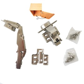 LIKERAINY 165-175 Degree Corner Stop Hinge 35 mm with Damper for Furniture Kitchen Cabinet Wardrobe Cabinet Door Automatic Hinge Full Present Hinges Pack of 4