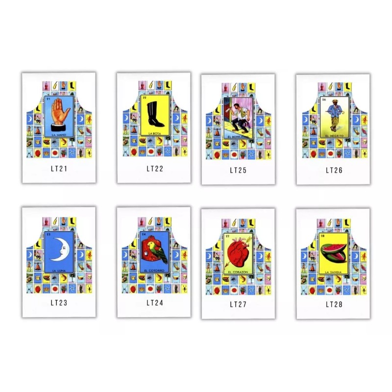 Texben 5 Mandiles Para Cocina Sublimados Lotería Mexicana