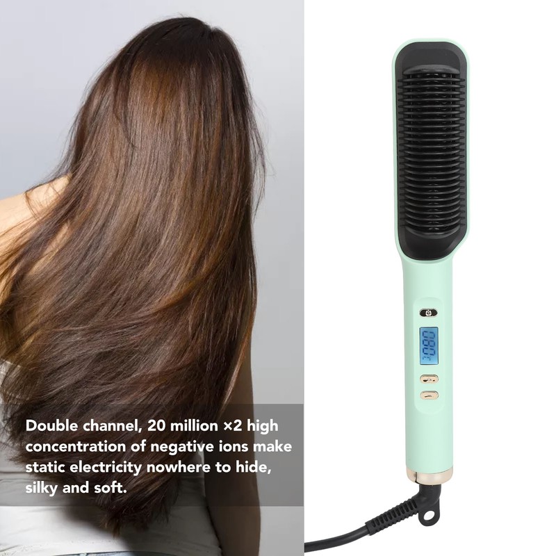 Negative Ion Hair Straightener Styling Comb Adjustable Even Heating Straightening