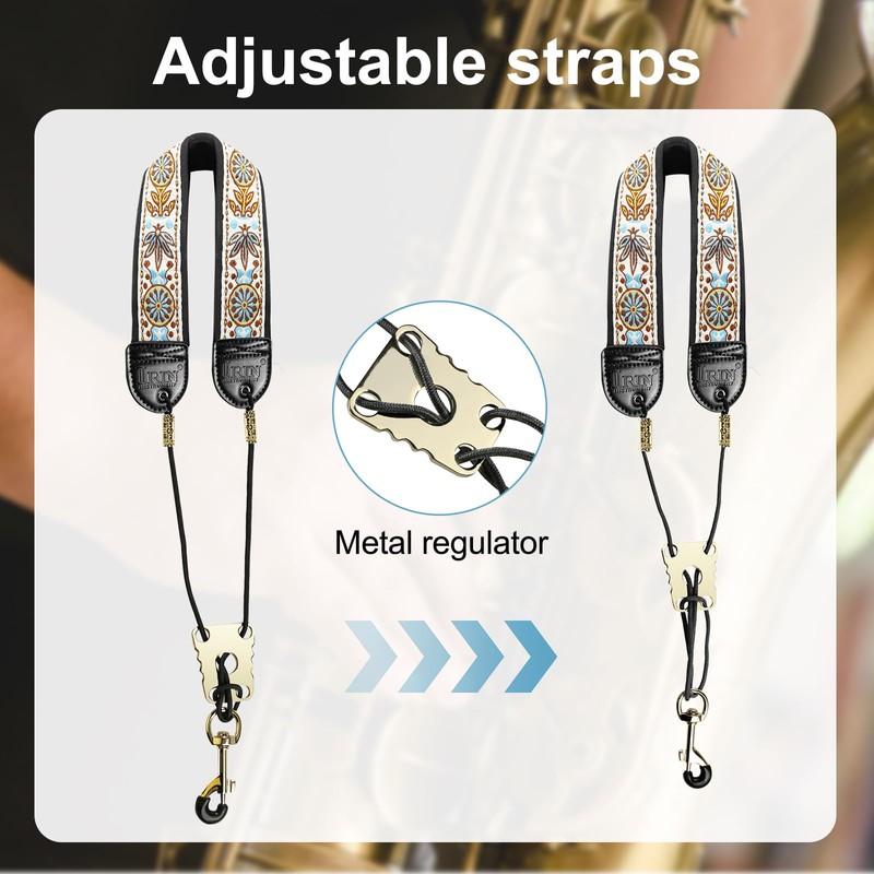 KUWAN Saxophone Neck Strap Soft Sax Leather strap Padded for