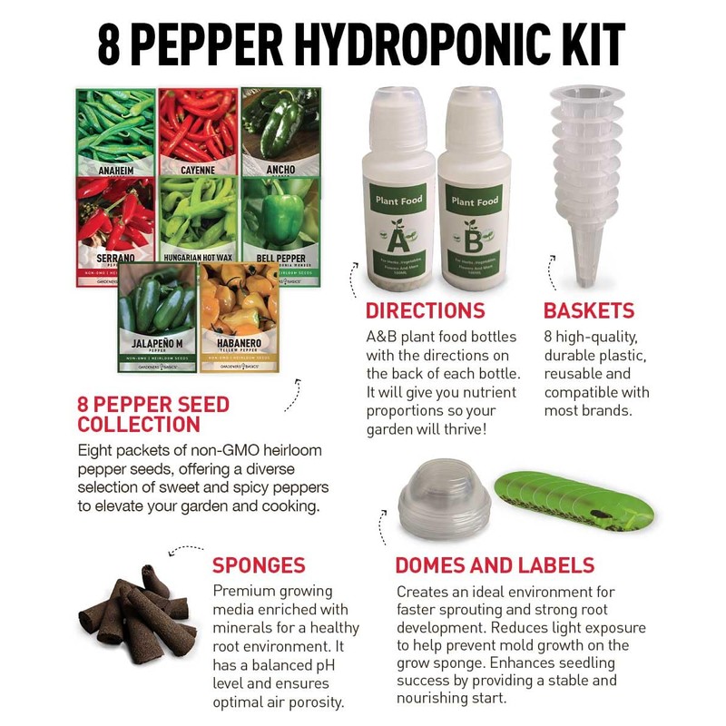 Hydroponic Indoor Pepper Growing Kit – Indoor Pepper Variety Pack