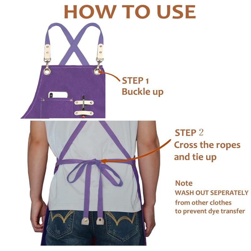 Mactso Chef Apron Water Resistant Canvas Cross Back Adjustable Apron