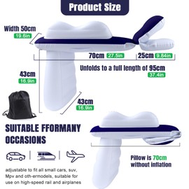 FOVERN1 Inflatable Toddler Airplane Bed,Toddler Airplane Bed,Blow Up Kids Travel Bed,Airplane Seat Extender for Kids,Inflatable Baby Mattress Airplane with Sides, Safety Belt, Manual Pump and Bag