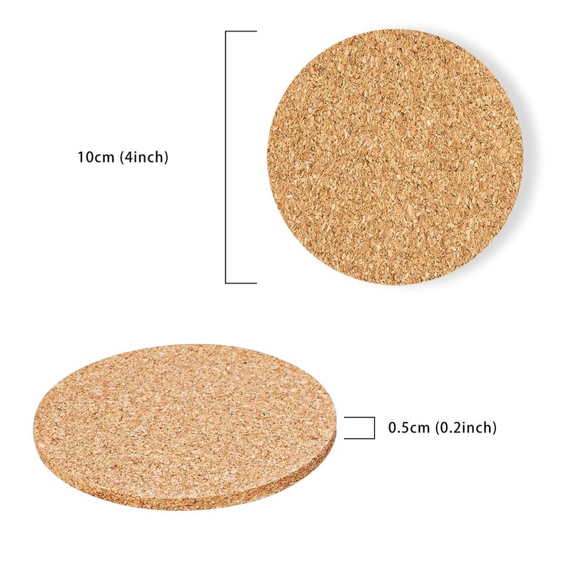 Blank Cork Coaster Set of 12,Round Cork Coaster Set Cup