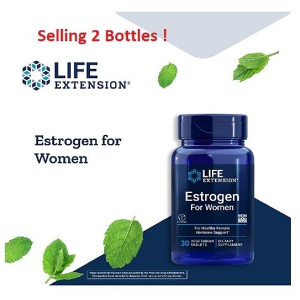 2 BOTTLES OF Life Extension Estrogen for Women Menopause Support 30 Tabs 2-Pack
