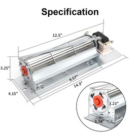 Aibabcue FK24 Fireplace Blower Fan Kit for Majestic, Vermont Castings, Temco, Martin Northern Flame Fireplaces Fireplace Fan Blowers Kit with Thermostat Replace Rotom HBRB65 HB-RB65, 54103