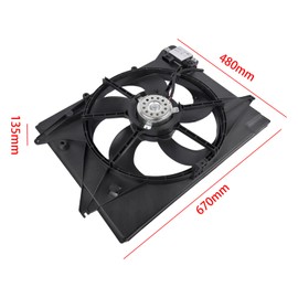 Bario Radiator Cooling Fan Assembly W/Control Module Replacement for 2018 2019 Hyundai Sonata Limited, SE, SEL, Sport 2.4L L4 - Gas # 25380C2500 412451A-6787