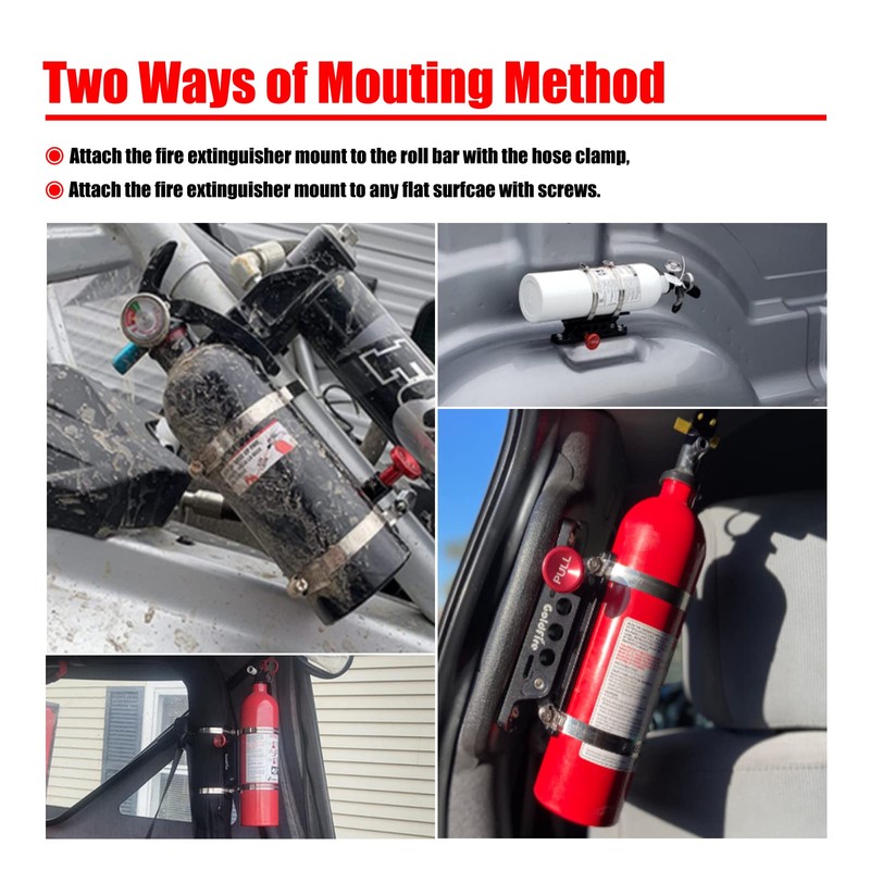 Goldfire Universal Vehicle Adjustable Quick Release Roll Bar Fire Extinguisher
