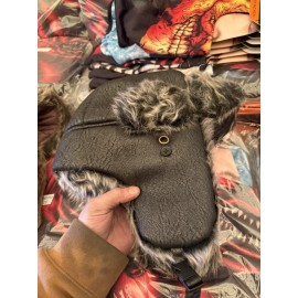 Wild Wear Brand Black Faux Trapper Ear flap Bomber Hat Adults One Size Fits Most