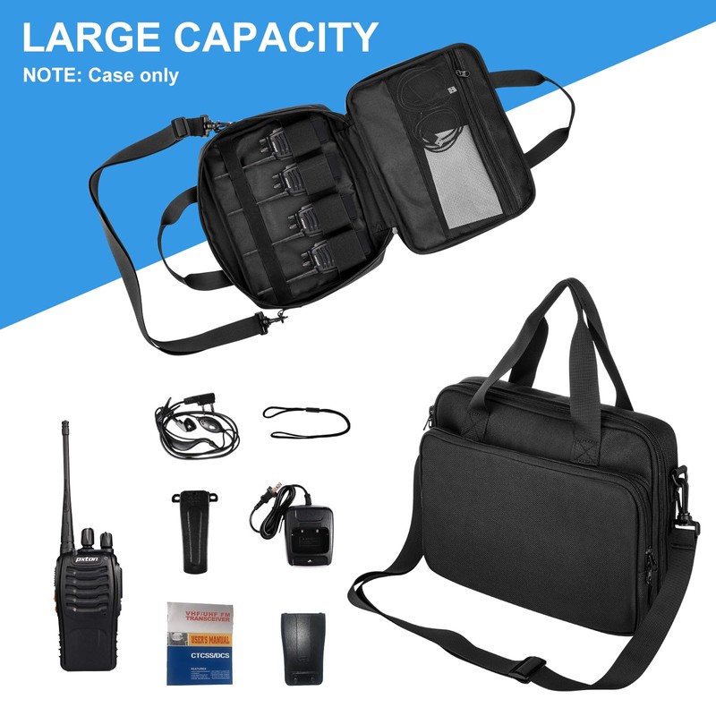 Homakover Large Walkie Talkie Case Bag with Shoulder Strap, Walkie