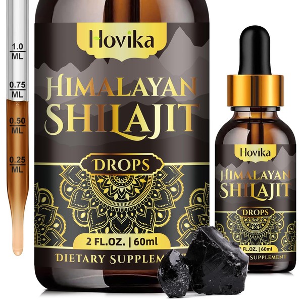 Himalayan Shilajit Resin Liquid Drops, Pure Organic Himalayan Shilajit Resin