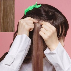 Ash Khaki Straight Hair Extensions Elegant Partial Human Hair (WFHVCFJ) / 에쉬카키직모붙임머리 우아한 부분인모 (WFHVCFJ)