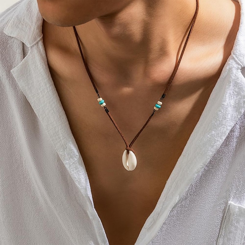 Generisch Shell Necklace Men's Surfer Necklace, Men's Necklace, Men's Necklace