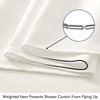 ANRODUO Fabric Shower Curtain with 12 Metal Hooks, White Cloth