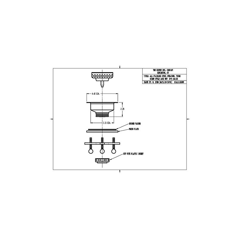 Plumb Pak, Stainless Steel Keeney 1441SS Sink Strainer Thumb Screw