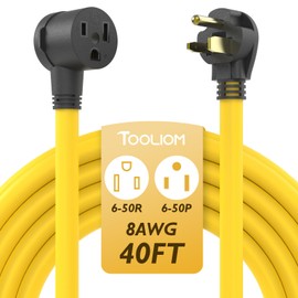 TOOLIOM 6-50P to 6-50R Welder Extension Cord 40FT 8AWG Power Extension Cord for Welding Machines with ETL Approved