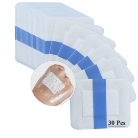 Pack of 30 Waterproof Transparent Bandage, 6 x 7 cm Shower Plasters, Waterproof Plasters, Sterile, Transparent, Strong Hold, Ideal for Showering, Sports,