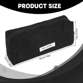 NECXON Large Capacity Elegant Pencil Case for Stationery & Cosmetics for Students & Adults（Black）