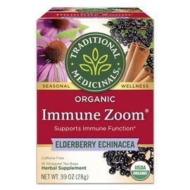 Immune Zoom Elderberry Echinacea, Organic Tea Bags, 16 Count tea