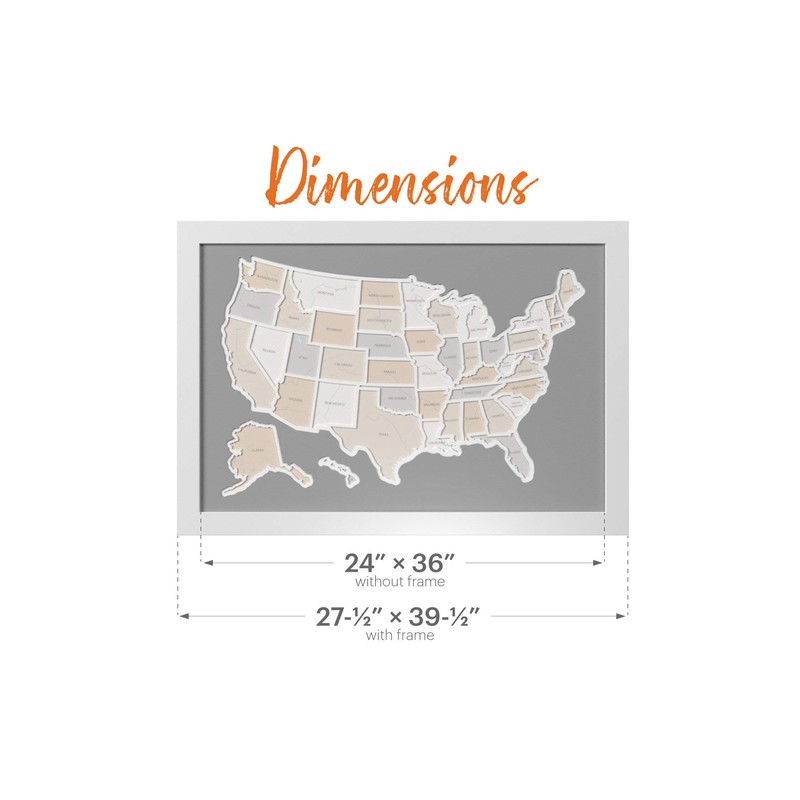 50 States USA Photo Map - Frame Optional - Made