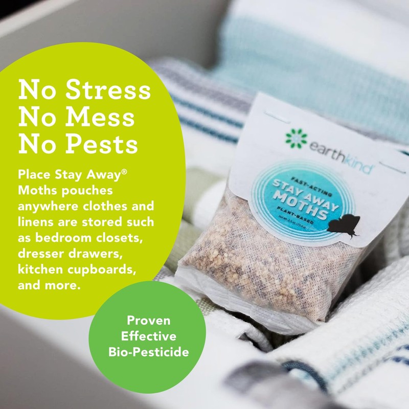 EarthKind Stay Away Moths - Moth Deterrent for Closet, Pantry
