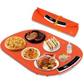 Warming Mat for Food Extra Large Extra Large Portable Food Warming Mat for Buffet Roll Up Electric Warming Trays for Food (Red with white)